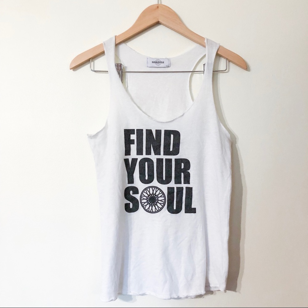 soul cycle | find your soul white tank large